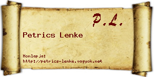 Petrics Lenke névjegykártya